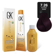 GK HAIR 7.26 Hair Color Cream Tube 3.4 Fl Oz + 20 Volume Developer 5 Fl Oz - Professional Permanent Long Lasting Toner Dye