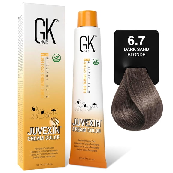 GK HAIR Global Keratin Professional Hair Color Cream Tube (3.4 Fl Oz/100ml) Nourishing & Cleansing Colors for Styling High Performance Long Lasting Permanent Natural Toner Dye