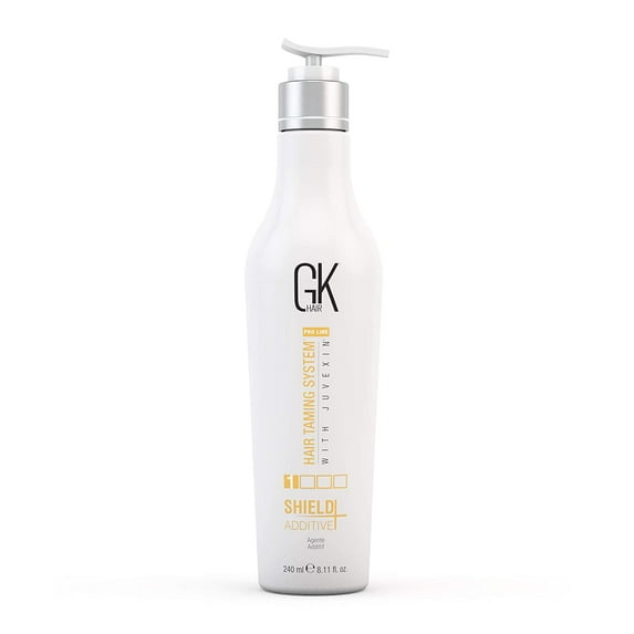 GK HAIR Global Keratin Shield Additive+ (8.11 Fl Oz/240ml) Hair Treatment Damage Repair and Bond Creator Color and UV/UVA Protection Unisex for Dry, Damaged, Frizzy and All hairs Types