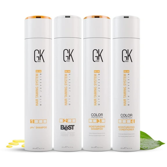 GK HAIR Global Keratin The Best Kit (10.1 Fl Oz/300ml) Smoothing Keratin Hair Treatment Professional Brazilian Complex Blowout Straightening For Silky Smooth & Frizz Free Hair - Formaldehyde Free