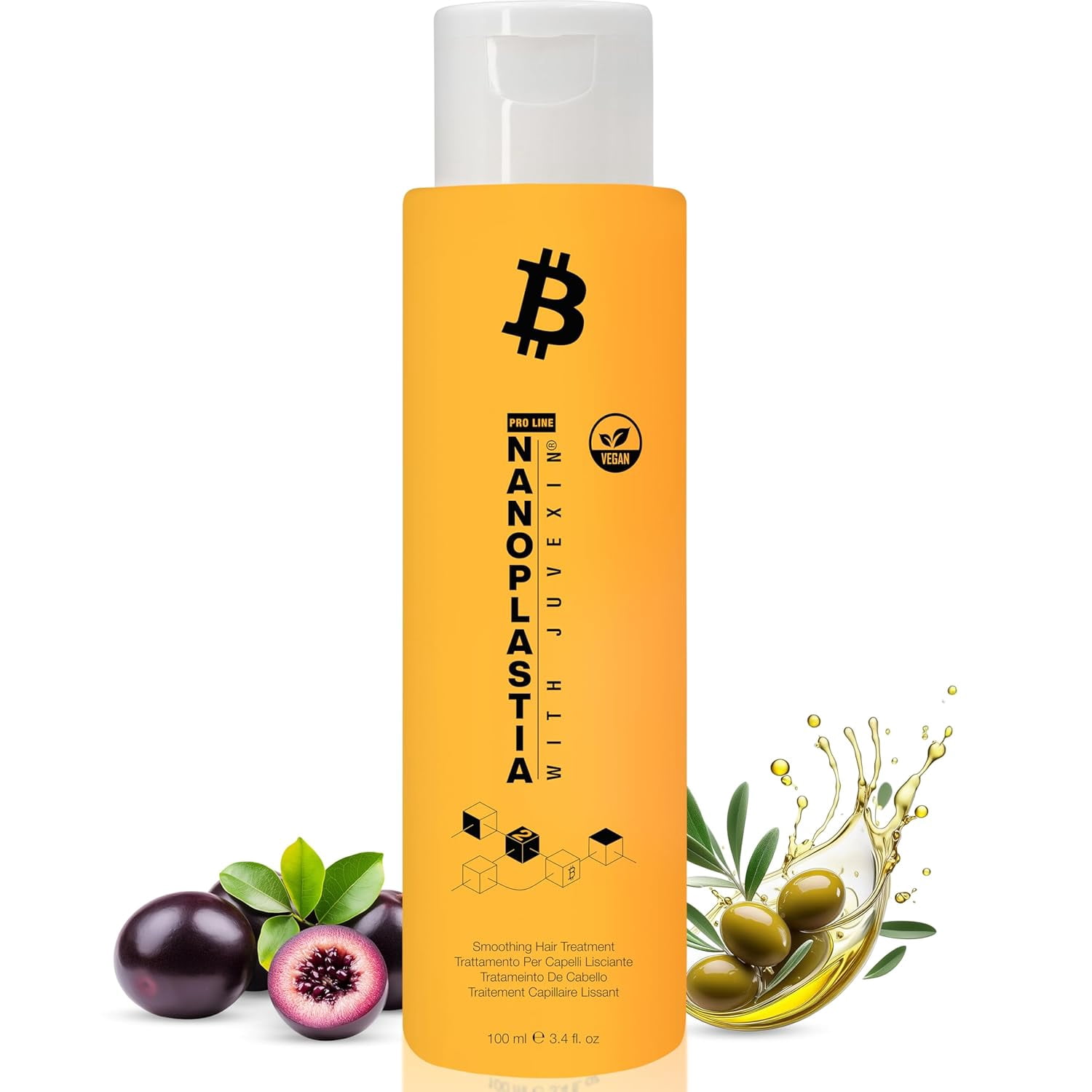 GK HAIR Vegan Nanoplastia Smoothing Hair Treatment – Brazilian keratin for frizz control – Deep conditioning hair mask for damaged, dry, curly hair – salon-grade protein repair & heat protection