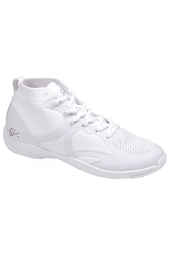 Hi-Flyer Mid Cheerleading Shoe – Lightweight Mid-Top with Ankle Support (White, 8)