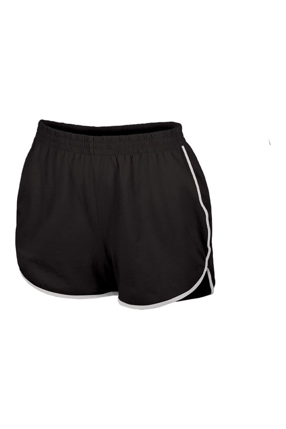 High-Waisted Retro Athletic Shorts for Women and Girls (M, Black)