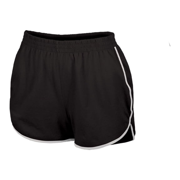 GK High-Waisted Retro Athletic Shorts for Women and Girls (S, Black)