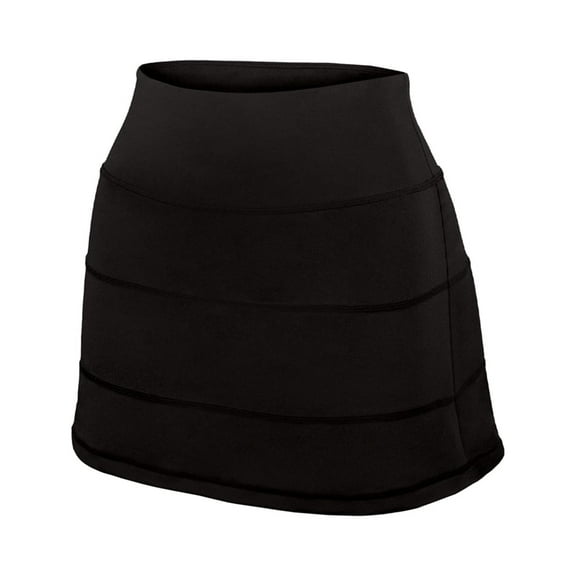 GK Pleated Athletic Skirt With Built-In Short and Zipper Pocket for Women and Girls (L, Black)