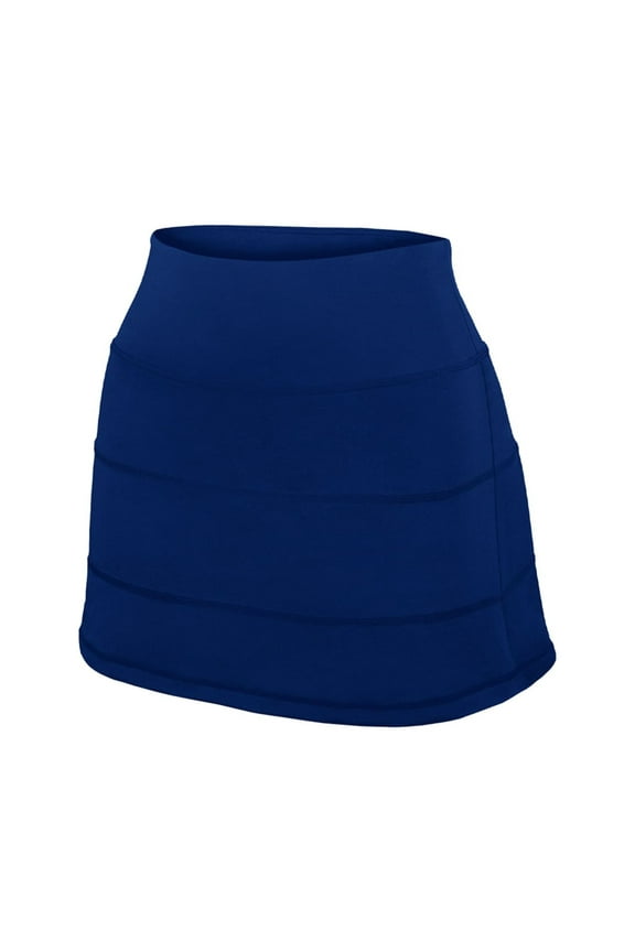Pleated Athletic Skirt With Built-In Short and Zipper Pocket for Women and Girls (YM, Navy)