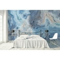 thumbnail image 1 of GK Wall Design  Turquoise and Blue Waves Marble Pattern Removable Wallpaper H:114"  x W:204", 1 of 5