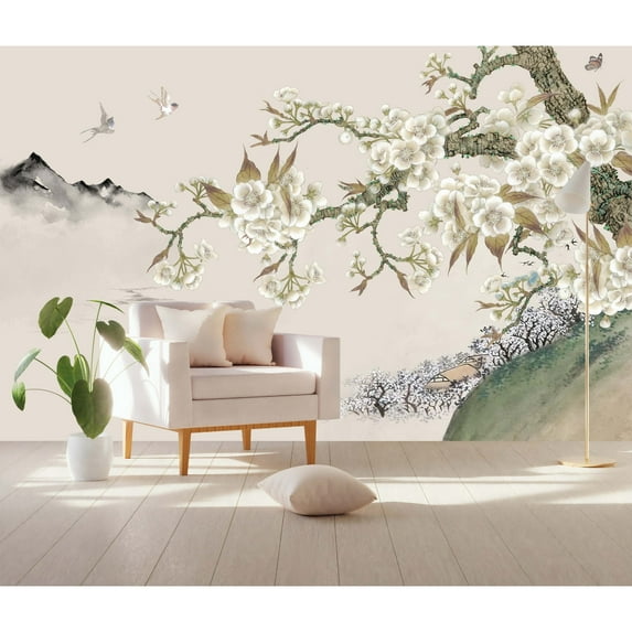 GK Wall Design Vintage Floral Retro Flower Nostalgic Wallpaper H:98" x W:150"