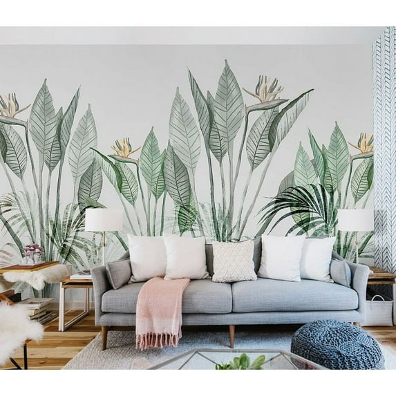 GK Wall Design Vintage Palm Leaf Tropical Removable Wallpaper H:106" x W:187"