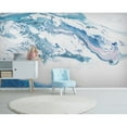 thumbnail image 1 of GK Wall Design  Wave White Turquoise Splash Wallpaper H:98"  x W:150", 1 of 3