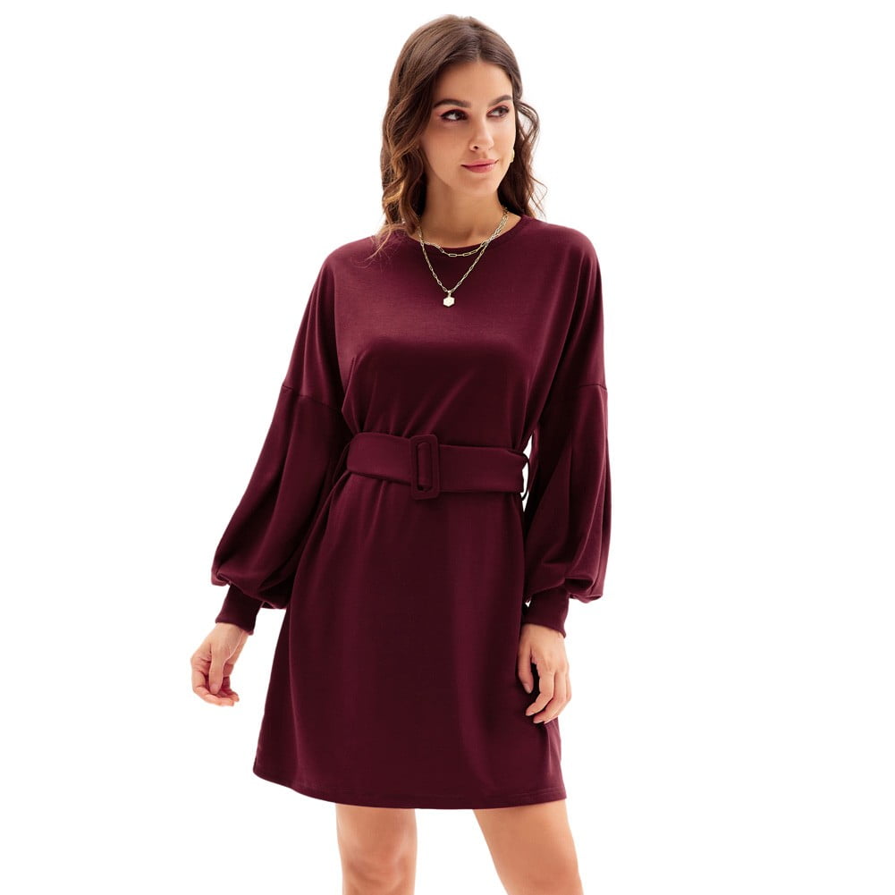 Elegant Women's Lace Collar Swing Dress