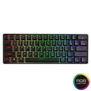 GK61 Mechanical Gaming Keyboard - 61 Keys Multi Color RGB Illuminated LED Backlit Wired Programmable for PC/Mac Gamer  Gateron Optical Yellow , Red