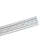 GK83 - Floral Crown Molding Glue-up 6.5 ft. in Plain White (65 Ln. ft / Pack) - 10 Pieces