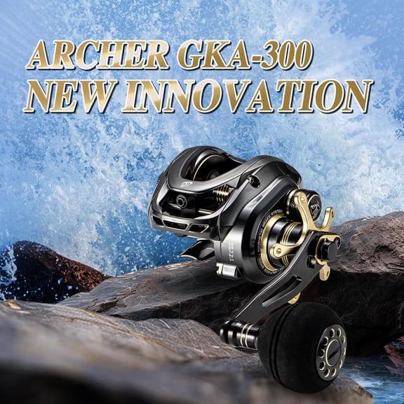 GKA300 Baitcaster Reels Left Right Hand 9+1BB 9KG/20LB Drag Deep Spool Baitcasting Reel for Bass Trout Single Power Handle 6.4 Gear Ratio Baitcaster Fishing Reel