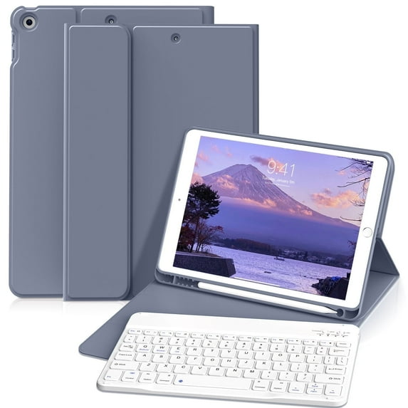 GKABXY Case with Keyboard for iPad 9th/8th/7th Generation 10.2 inch 2021/2020/2019 Detachable Wireless Bluetooth Keyboard Cover , Purple