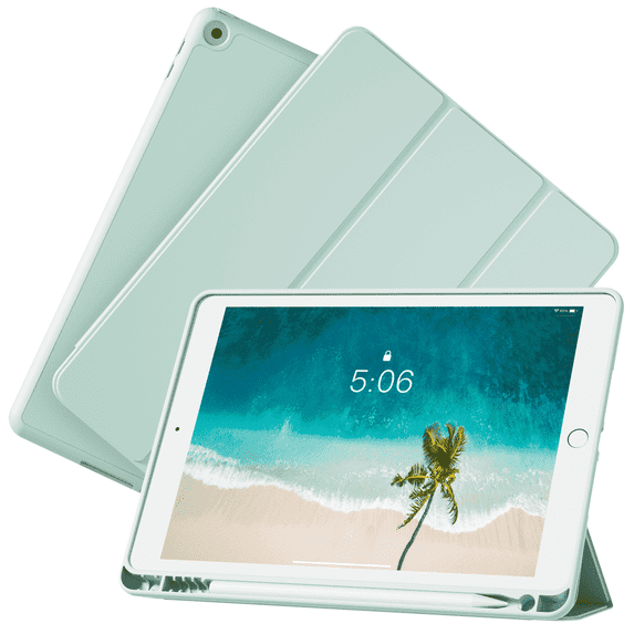 GKABXY iPad 10.2 Case for iPad 7th 8th 9th Generation Tablet Case New Upgraded 2nd Generation Ultra-resistant Soft Shell iPad Cover with Pencil Holder Work Travel, Green