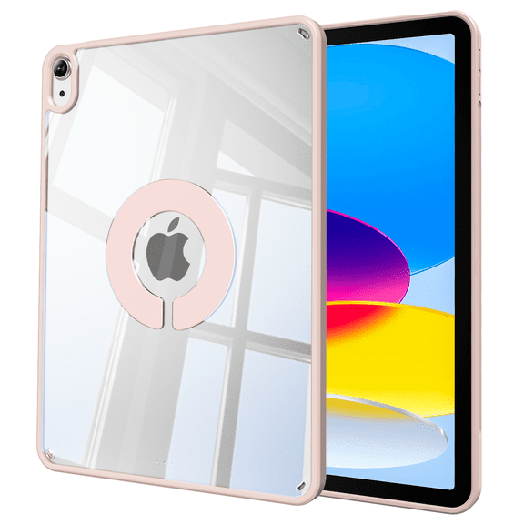 GKABXY Magnetic Clear iPad Case, Anti-Yellow Shockproof Cover with Strong Magnet Ring, Slim Silicone Bumper, Precise Cutouts for iPad 10th Gen & iPad 11 Inch, Sand Pink