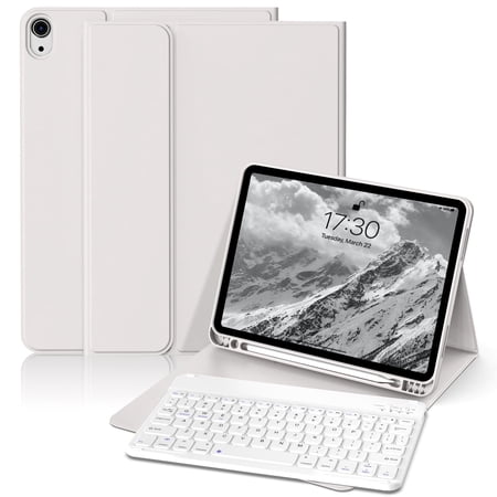 GKABXY Magnetic Keyboard Case for iPad A16 11th /10th Generation 2025/2022 with Pencil Holder 10.9/11 Inch, Magnetic Detachable Wireless Bluetooth Multi-Angle Stand Rechargeable Keyboard Case, Gray