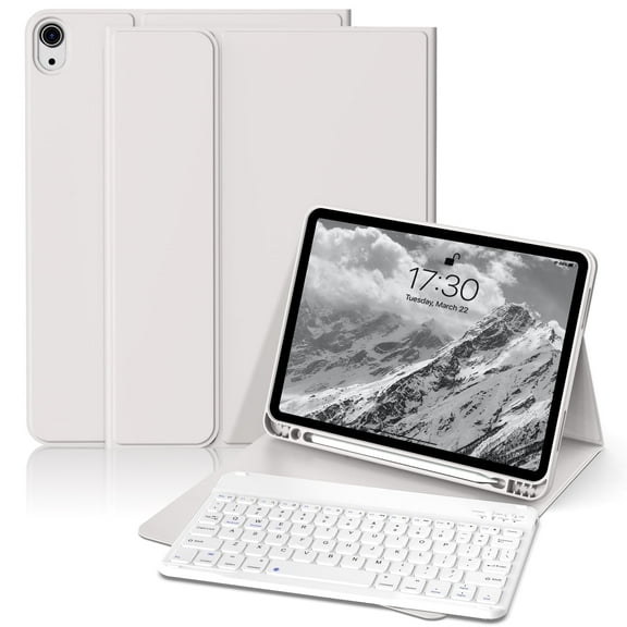 GKABXY Magnetic Keyboard Case for iPad A16 11th /10th Generation 2025/2022 with Pencil Holder 10.9/11 Inch, Magnetic Detachable Wireless Bluetooth Multi-Angle Stand Rechargeable Keyboard Case, Gray