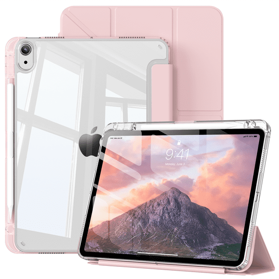 GKABXY Case Compatible with iPad (A16) 11th Generation 11 Inch 2025, iPad 10th Generation 10.9 Inch 2022, Tri-Fold Y-Fold Stand Case, Smart Cover Auto Wake/Sleep, Touch ID Compatible, Pink