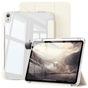 GKABXY for iPad A16 11th Generation 11 Inch 2025, iPad 10th Gen 10.9 Inch 2022, Tri-Fold Y-Fold Stand Case, Smart Cover Auto Wake/Sleep, Touch ID Compatible,Cream White Print