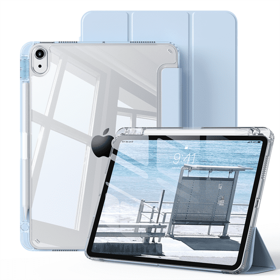 GKABXY for iPad (A16) 11th Generation Case 11 Inch 2025, iPad 10th Generation Case 10.9 Inch 2022, Slim Stand Hard PC Translucent Back Shell Smart Cover, Support Touch ID, Auto Wake/Sleep,Blue