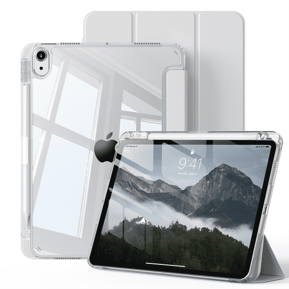 GKABXY for iPad (A16) 11th Generation Case 11 Inch 2025, iPad 10th Generation Case 10.9 Inch 2022, Slim Stand Hard PC Translucent Back Shell Smart Cover, Support Touch ID, Auto Wake/Sleep,Dusk Gray