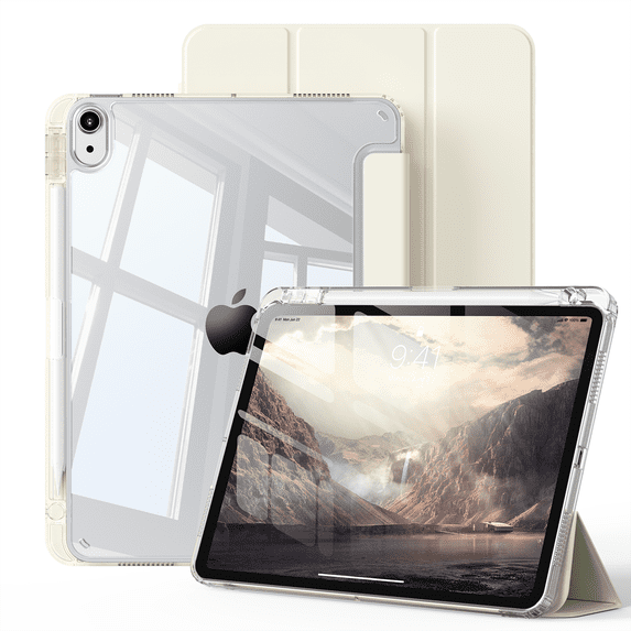 GKABXY for iPad (A16) 11th Generation Case 11 Inch 2025, iPad 10th Generation Case 10.9 Inch 2022, Support Touch ID, Auto Wake/Sleep,Cream White Print