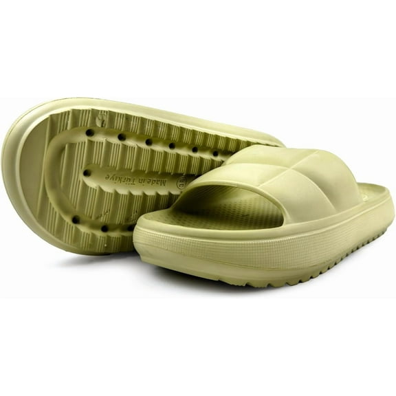 GKL Trend Helios Sandals with Flexible, Non-Slip, & Waterproof Material for Women, Men, Children, One Buckle Rubber Unisex Eva Sandals for Summer - Green