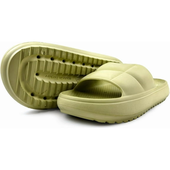 GKL Trend Helios Sandals with Flexible, Non-Slip, & Waterproof Material for Women, Men, Children, One Buckle Rubber Unisex Eva Sandals for Summer - Green