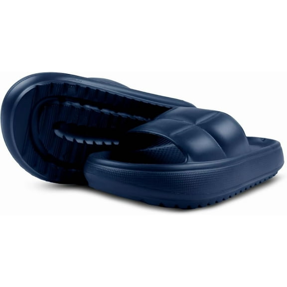 GKL Trend Helios Sandals with Flexible, Non-Slip, &  Waterproof  Material for Women, Men, Children, One Buckle Rubber Unisex Eva Sandals for Summer - Navy