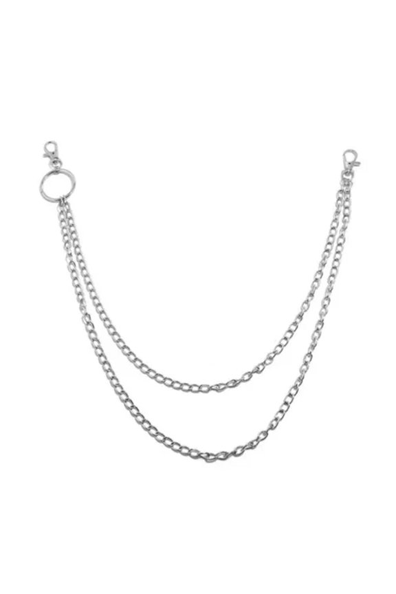 1/2/3 Layer Long Metal Belt Chain Rock Punk Hook Trousers Pant Waist Link Cha_yi-A2