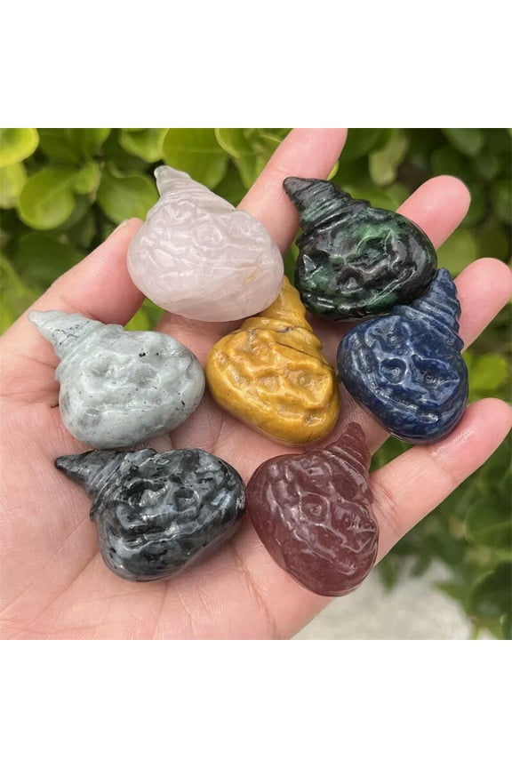 1.4" Natural Mixed quartz Hat Pumpkin skull quartz crystal skull Gem Random 1PC