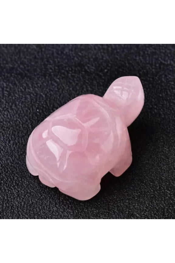 1.5'' Natural Quartz Crystal Longevity Turtle Hand Carved Tortoise Animal Statue-Rose Quartz-5Pcs