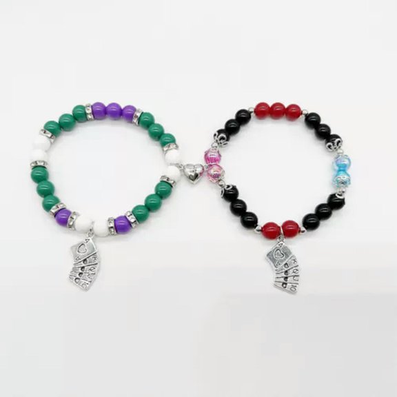 GKNET 1 Pair Multi-style Fashion Friend Couple Romantic Magnetic Suction Bracelet-3 1Pair