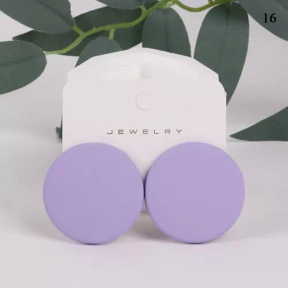 GKNET 1 Pair Round Earrings Acrylic Candy Color Spray Paint Ear Studs Fashion Jewelry-Style 16