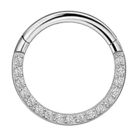 GKNET 1 Pcs Titanium Steel Nose Ring Women Sexy Solid Color Body Piercing Nose Hoop-A-silver-A-1.2x8mm