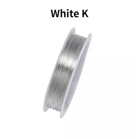 GKNET 1 Roll Copper Wire DIY Delicate Jewelry Accessories Handmade Making Bead Wire Material-White K-0.4mm x 9M