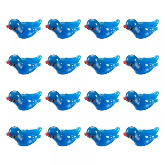GKNET 1 Strand/38Pcs Lampwork Bumpy Bird Glass Beads Animal Spacer Bead Deep Sky Blue