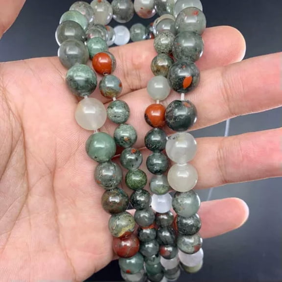 GKNET 1 strand/lot 4-12 mm Natural African Blood Stone Bead Round Loose Spacer Beads-African Blood Stone-8mm x 48pcs