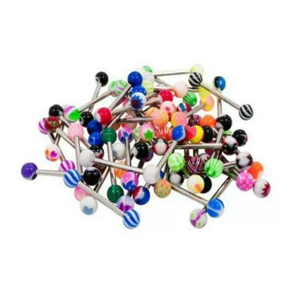 GKNET 10/30/50 PREMIUM Tongue Nipple Ear Rings BARS BARBELL BODY PIERCING Delicate Jewelry -50PCS