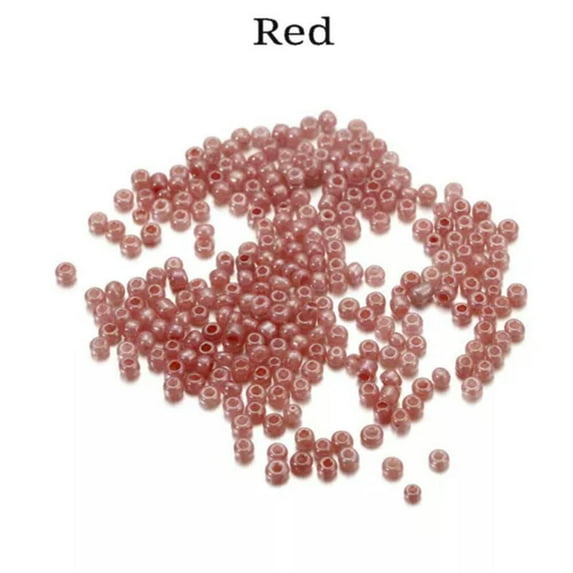 GKNET 10/500Pcs 3mm Cute Colorful Charm Macaron Glass Bead for DIY Nacklace Jewelry-Red-3mm x Hole 1mm