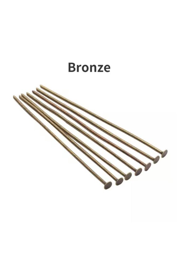 100-200pcs 15mm-70mm Flat Head Pin DIY Making Earring Bracelet Accessories-Bronze-20mm * 200 pieces