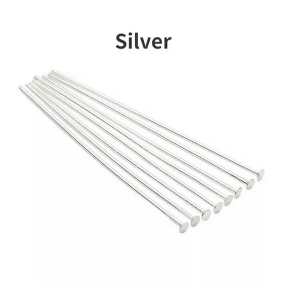 GKNET 100-200pcs 15mm-70mm Flat Head Pin DIY Making Earring Bracelet Accessories-Silver-20mm * 200 pieces