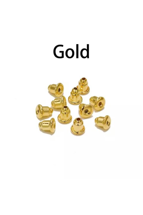 100-200pcs Rubber Earring Backs Stopper Earnuts Stud Supplies for Delicate Jewelry DIY-Gold 200Pcs