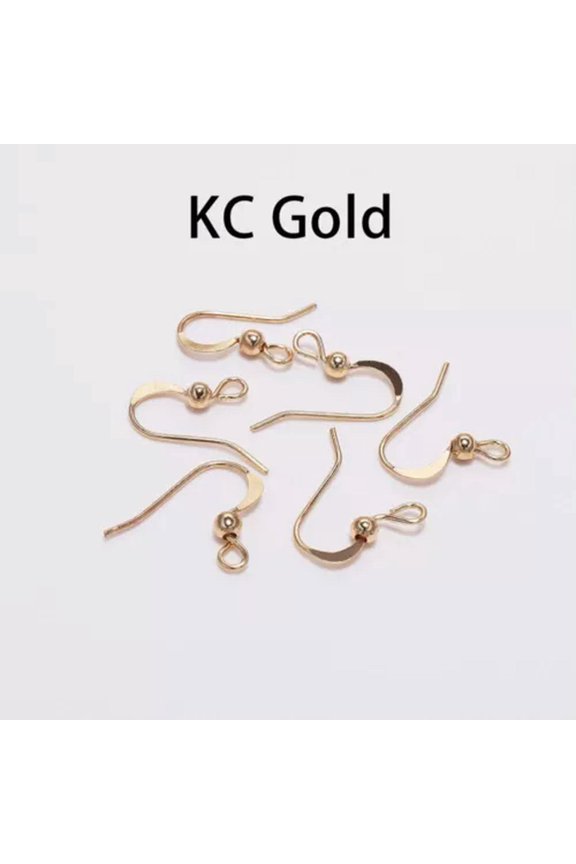100Pcs 19*18mm Earring Components Hooks Clasps Earring Wires Findings for DIY-KC Gold