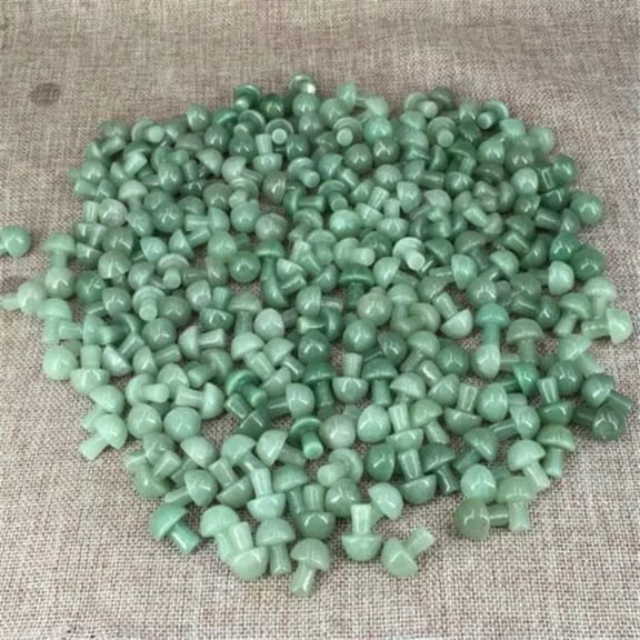 GKNET 100pcs Mini Natural Green Aventurine Stone Mushroom Hand Carved Crystal Healing