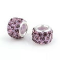 thumbnail image 1 of GKNET 100pcs Rhinestone European Beads Large Hole Polymer Clay Spacer Bead 10~12mm-Light Amethyst, 1 of 6