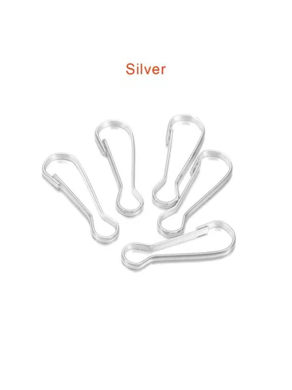 100pcs/lot Snap Spring Clip Hooks Rings Buckle Connectors For DIY Delicate Jewelry Making-Silver-5.7 X 16mm