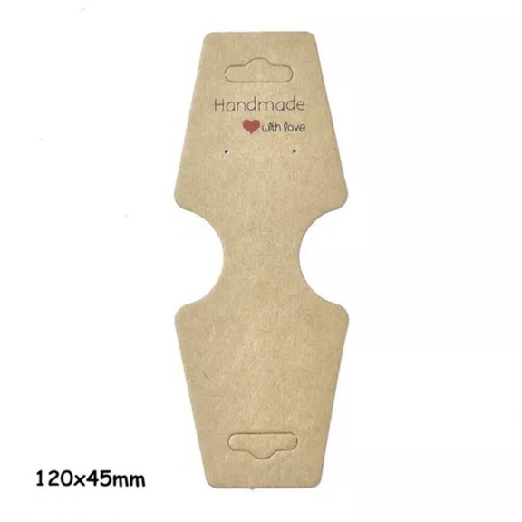 GKNET 100x Necklace Display Cards Holder Blank Paper Hanging Delicate Jewelry Tags Fold Over-HANDMADE - BurlyWood